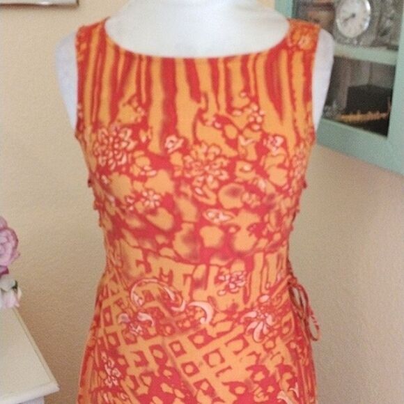 Tropical Inspired Orange Midi/Maxi Dress - Picture 2 of 11